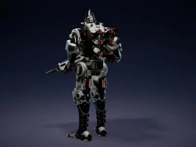 Etasphera32 lego robot holding gun Low-poly 3D model
