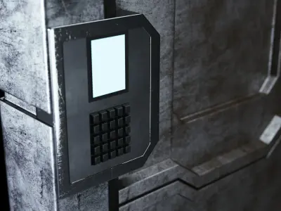 Sci-fi Space Colony Door 3D model  3D model