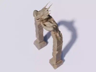 Ancient Dragon Portal  Fantasy GameReady FBX Low-poly 3D model