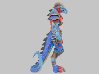 Dragon Warrior 3D Model Low-poly 3D model
