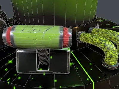 Sci-Fi Production Machine Low-poly 3D model