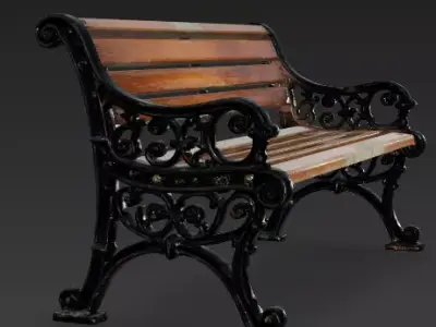 Classic Victorian Park Bench 3D Model Low-poly 3D model