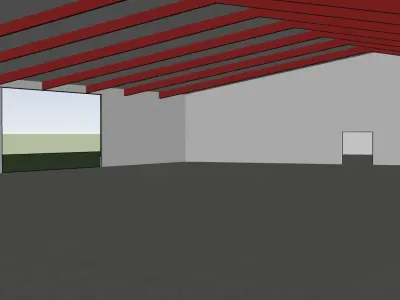 350 x 140 shed with 12 semi bays  3D model