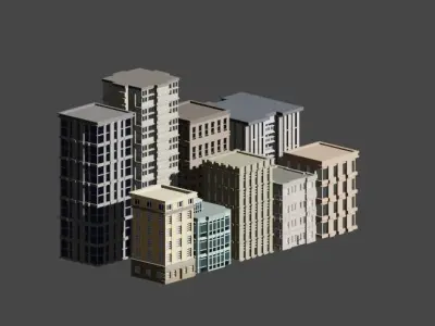 Incredible Pack Realistics Buildings Low-poly 3D model