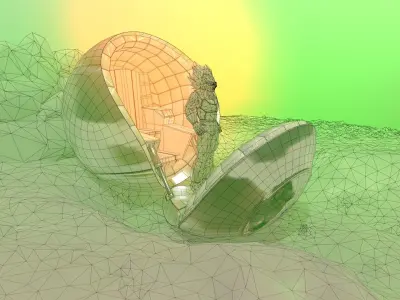 Saiyans Attack Ball Renderable fan art Low-poly 3D model