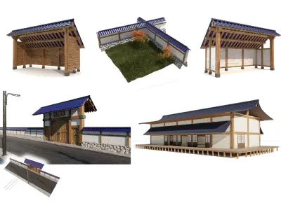 Japanese style buildings multi pack