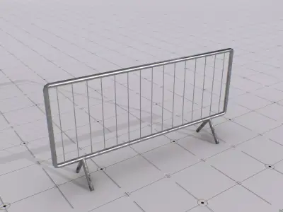 Steel Barrier Low-Poly Prop Low-poly 3D model