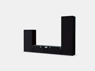 BESTA TV storage combination-glass doors 4 3D model