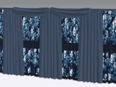 Curtain Low-poly 3D model