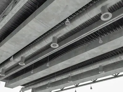 Ceiling Ventilation Pipes 3D model