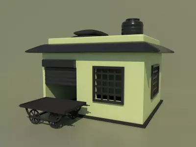 Shop with kart 3D model