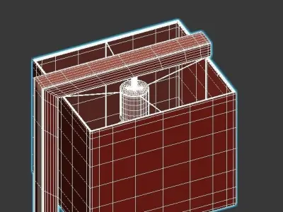 SEIZE floor lamp with wooden base and shade 3D model