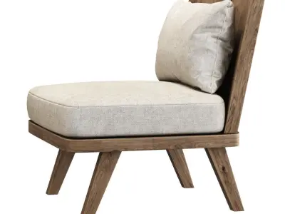 Alexa wooden chair  Low-poly 3D model