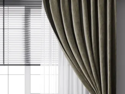 Hadi curtains 71 with metal blinds 3D model