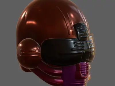 Gas mask helmet 3d model scifi Low-poly  Low-poly 3D model