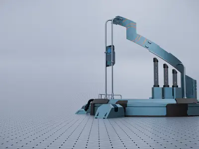 Teleport and Power Sci-fi Set Low-poly 3D model