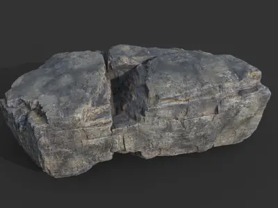 Realisctic Granite Rock 04-250609 Low-poly 3D model