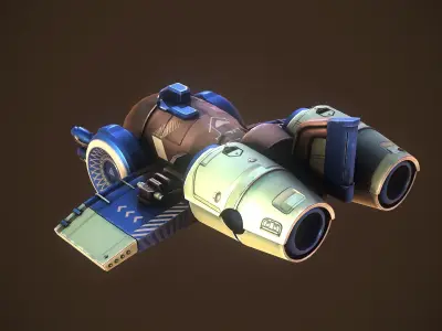 Sci-Fi SpaceShip Low-poly 3D model order