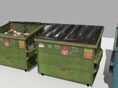 Dumpster Pack Low-poly 3D model