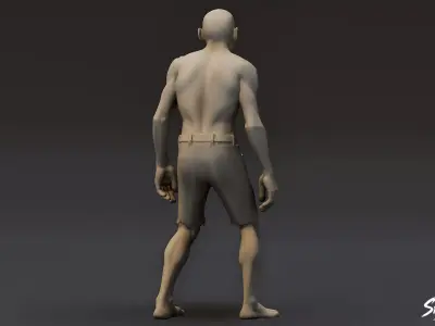 Zombie Statue Idle Pose Low-poly 3D model