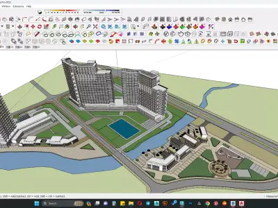 Modern office apartment building 3d model 3D model