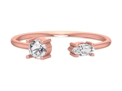 Women Open End Light Weight Band Ring 3D print model