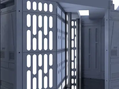 Set 1b - Death Star Small Hangar Entrance 1-6 scale Hottoys 3D print model