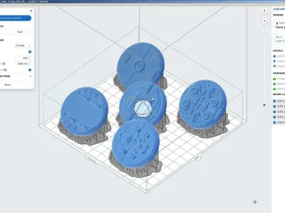 PACK 2 - 10 SCIFI MINIATURE BASES 50mm 3D Print Ready 3D print model