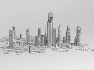 SCI-FI CITY FUTURISTIC  Low-poly 3D model