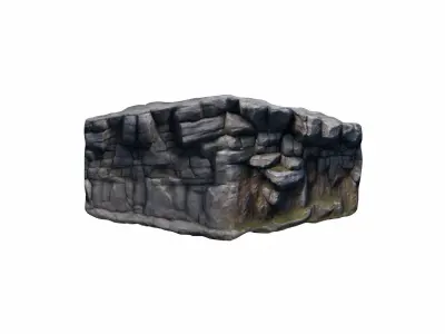 Base Forming Cliff Barrier By  Protection 3d Render 3D model