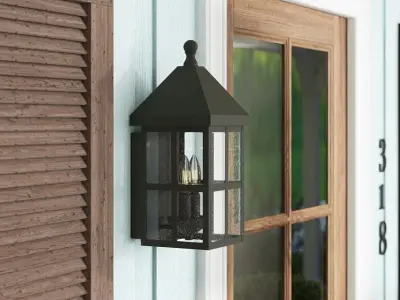 Weathersby Seeded Glass Outdoor Wall Lantern - 2 Colour 3D model