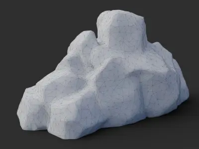 Rock Buddha 1003 - Grey Jagged Stone Low-poly 3D model