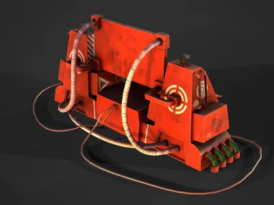 Sci-Fi Consolo Computer Base 5 Low-poly 3D model