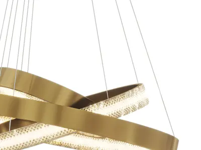 Chandelier ORACLE 3 Rings Gold by lalume 3D model