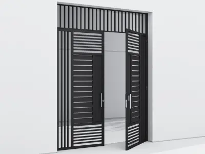 Aluminium door 55 3D model