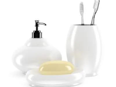 White Bathroom Fixtures 3D model