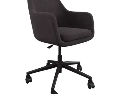 Nora grey velvet office chair Actona 3D model