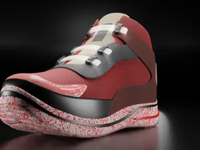 Fashionable shoes red version Free 3D model