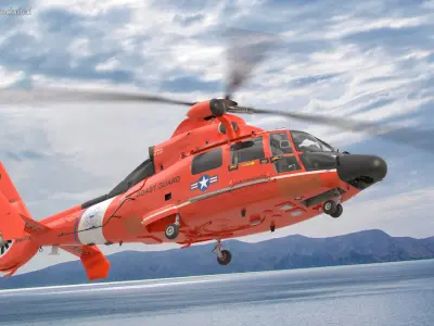 Eurocopter MH 65 Dolphin Coast Guard with Pilot 