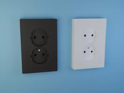 Electrical Sockets Low-Poly 3D Models Free low-poly 3D model