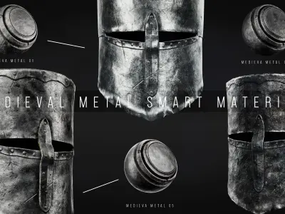 Medieval Wood and Metal Smart Materials for Substance 3D Painter 3D model