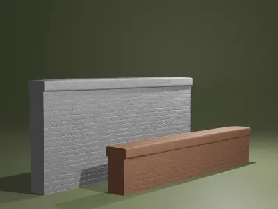 Realistic Brickwall fencing short and tall for printing 3D print model
