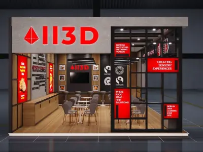 Exhibition Stand Stall 13 X 6 2 SIDE OPEN 3D model