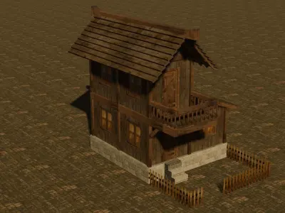 Medieval house nine 7 Low-poly 3D model