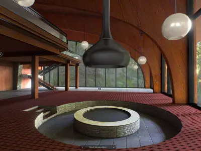 My Virtual Reality Vintage Chalet 2023 Empty Low-poly 3D model