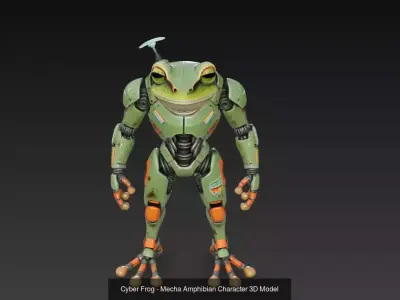 Cyber Frog Mecha Series - Amphibian Warfare Unit Collection 3D Model Pack