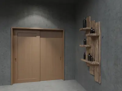 Living Room 02 - Baked Low-poly 3D model