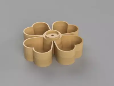 FOUR - LEAF CLOVER SNACK TRAY MINI BOTTLE LED HOLDER 3D print model