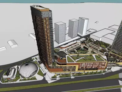 shopping mall roof top landscape 3D model