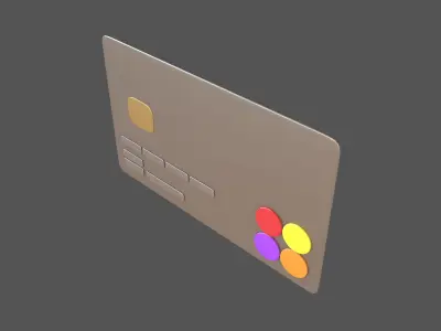 Cartoon Credit Card v2 007 Low-poly 3D model